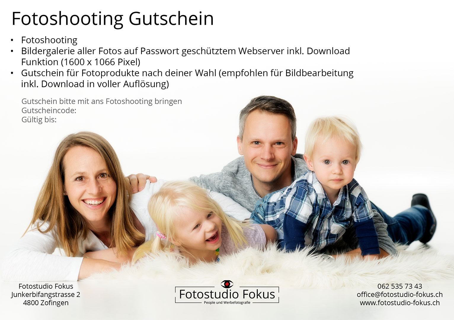 Fotoshootings Gutschein Familie