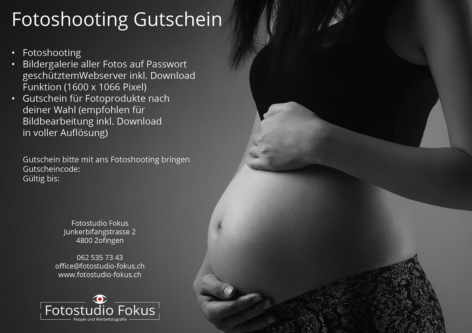 Fotoshootings Gutschein Schwangerschaft